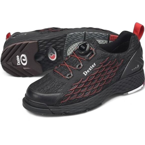 Dexter Other - NWT Dexter Mens Size 8 THE C9 Knit BOA Black Red Black Bowling Shoes